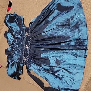 Dark green satin holiday dress